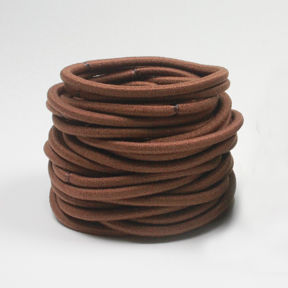 100 stücke Schwarz Haar Bands 3MM Dicke Haar Krawatten Frauen Mädchen Haar Zubehör Für Dickes Haar Kaugummi Scrunchies Pferdeschwanz Halfter 5CM: Braun