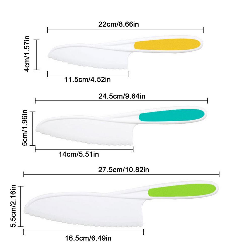 Knives For Kids Set Of 3 Kids Nylon Knife Set Kid Safe Knives For Cooking Toddler Knife Kids Knives For Real Cooking & Cutting: black