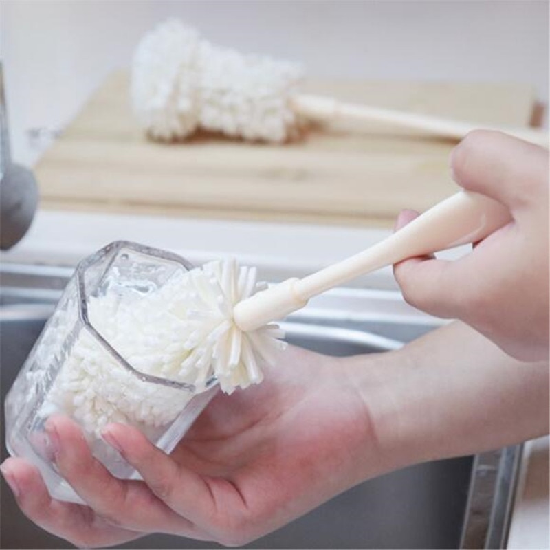 Long Handle Sponge Cup Brush Baby Care Baby Milk Bottle Brush Bottle Cleaner Cleaning Glass Milk Bottle Cleaner Kitchen Tools