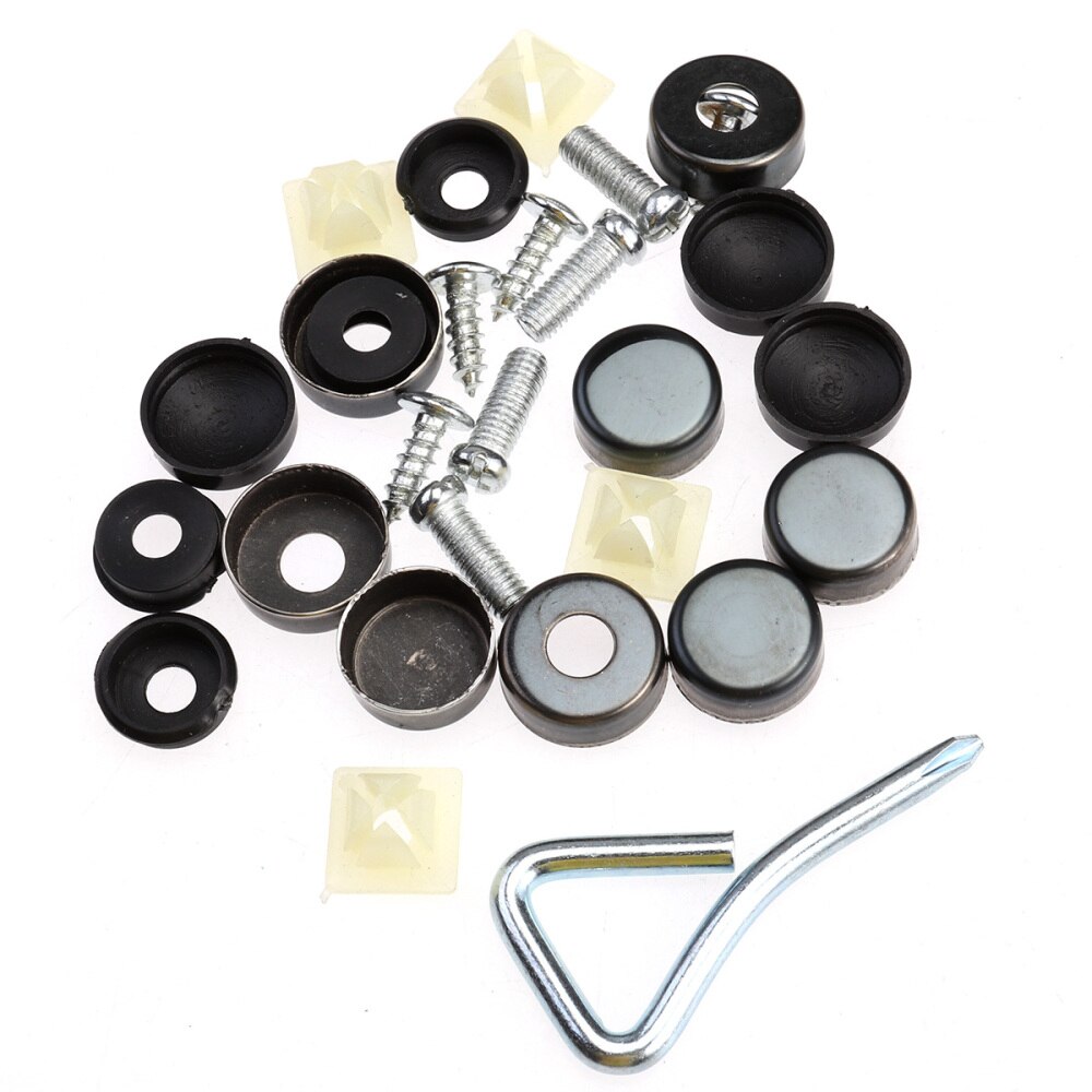 Set telaio targa auto con tappi a vite per targa usa Canada (argento)