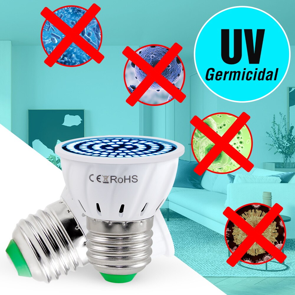Keimtötende Licht LED-lampe E27 UVC Desinfection Lampe 6W 9W 12W 25W 35W 45W UV Sterilisator Lampe 220V Uv Bakterizide Lampe