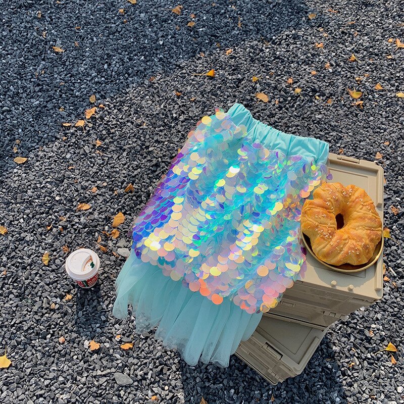 VFOCHI 2022 dziewczyna spódnica wiosna lato cekiny dziewczyny spódnice syreny nastolatek dziewczyna ubrania moda dzieci spódnica niejednolita całość dziewczyny spódnica