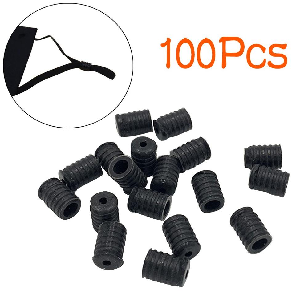 Koord Sloten Lente Stopper Plastic Ronde Toggle Antislip Stopper Cord Lock Voor Mond Masker Doeken Touw Gesp Pignose gesp Q40: 100PCS