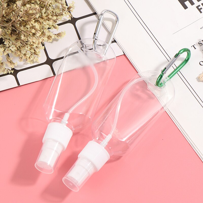 Neue alkohol sprühen flasche transparent Hand sanitizer flasche leere flasche Lotion tragbare haken schlüssel Ring sub-flasche desinfektion