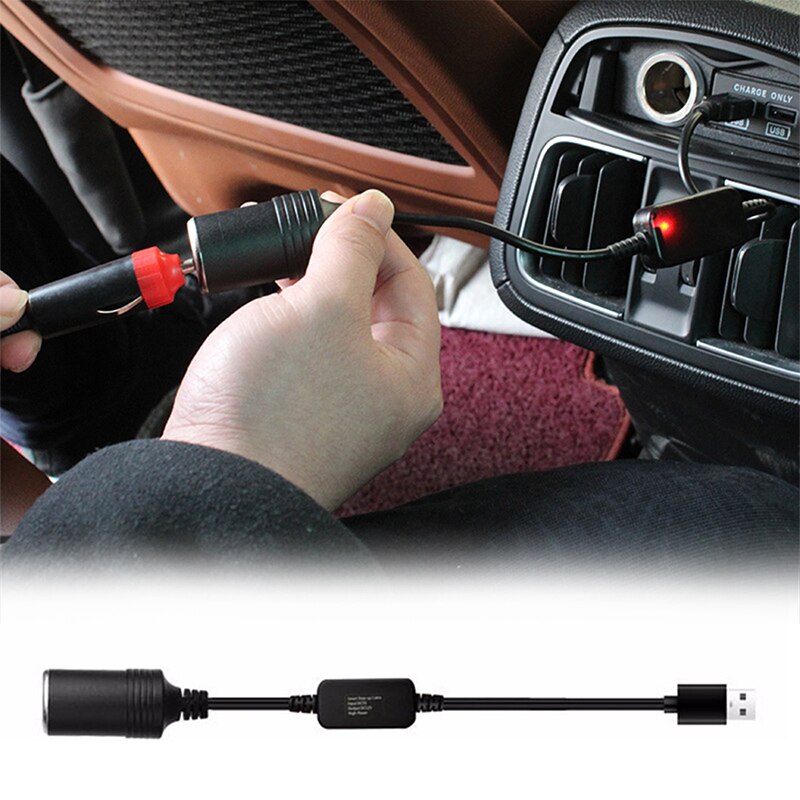 Auto Aansteker Usb 5V Naar 12V Converter Adapter Bedrade Controller Plug Connector Adapter Auto Interieur Accessoires