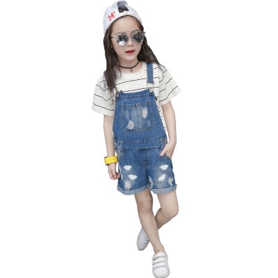 Meisjes Overalls Zomer Kind Baby Shorts Gat Jeans Grote Kind Sling Broek Tij: 14