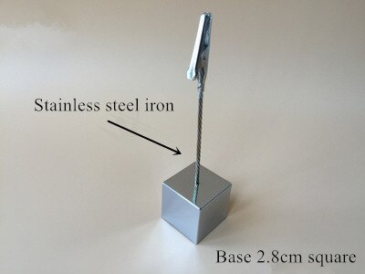 Metal Cube Base Card Note Holder Memo Clips Wedding Place Photo Message Clamps Business Card Holder Stand Office Desk Organizer: B