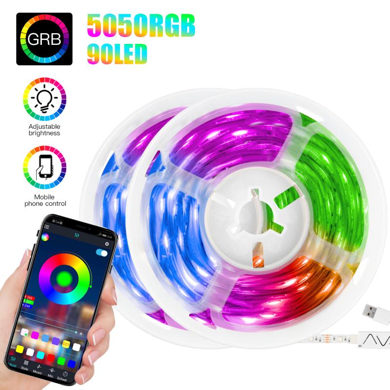 Led Strip Verlichting Muziek Sync Bluetooth App Controlled Afstandsbediening Rgb Led Touw Verlichting Kleur Veranderende Gevoelige Ingebouwde Microfoon
