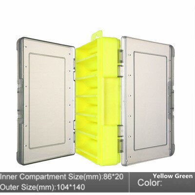 1PCS Large-capacity Fishing Bait Storage Box Double-Layer Fishing Bait Box Portable Multi-grid Fishing Tackle Storage Box: Yellow Green