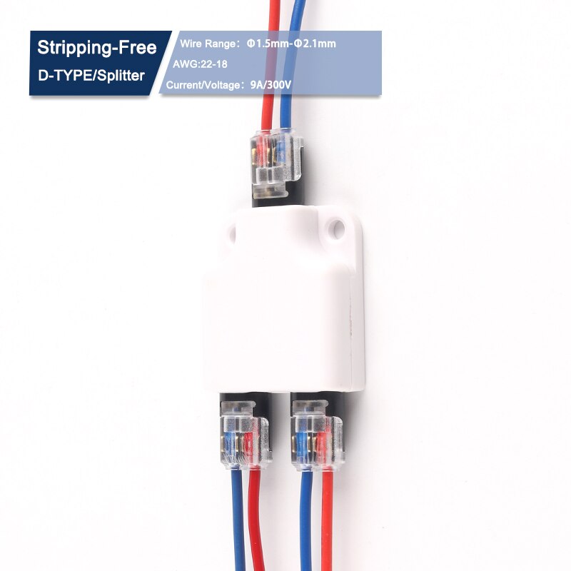 1Pcs Quick Pluggable Splice Led Strip Draad Connector Crimp Terminals Voor 22-20AWG Car Home Light Elektrische Splitter Connectors