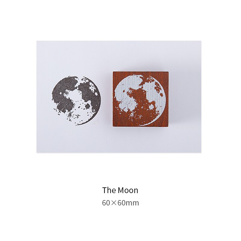 Vintage wandering moon serie dekorationsstempel træ gummistempler til scrapbog papirvarer gør-det-selv håndværk standard stempel: 3