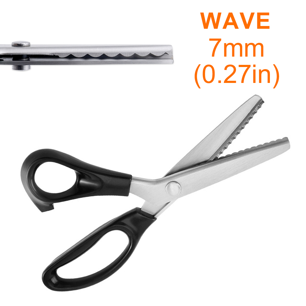 3/5/7Mm Zigzag Naaien Cut Dressmaking Tailor Shear Pinking Schaar Rvs Kant Schaar Leer craft Stof Schaar: Bruin