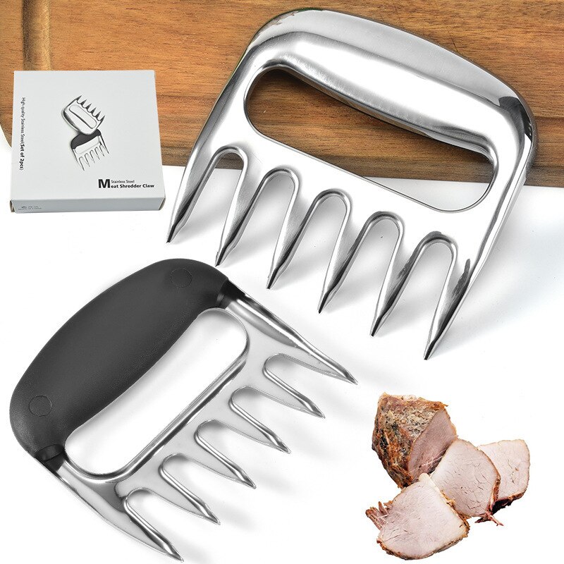 Stainless Steel Meatloaf Bear Claw Meat Splitter Kitchen Tool Food Fork Meat Split Cooking Tools