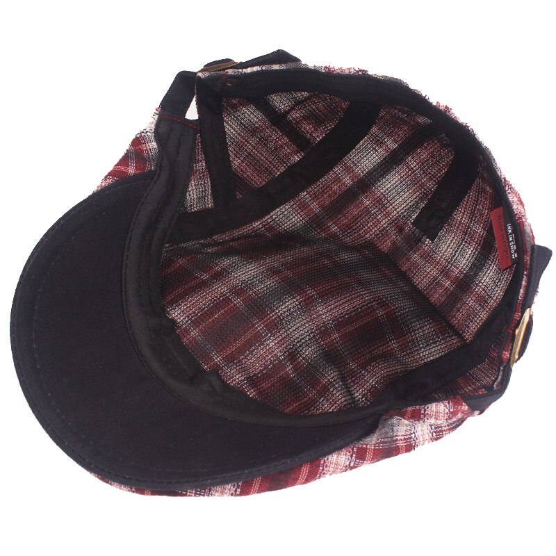 Plaid Beret Cap Men Women Spring Summer Cotton Golf Hat Outdoor Casquette Newsboy Caps Unisex Hip Hop Driver Hats
