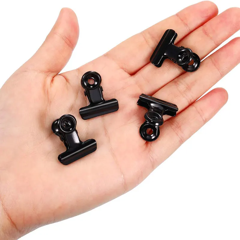 10Pcs Bulldog Clips Mini Metal Hinge Clips Tiny Binder Paper Clamps Fabric Sewing Clip for Paper DIY Art Crafts Photo Wall Decor