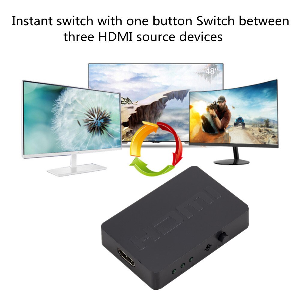 3 in 1 Out HDMI-compatible Switcher Splitter 3 Port 1080P Switch Selector Splitter Box Ultra HD for HDTV Xbox PS3 PS4 Multimedia