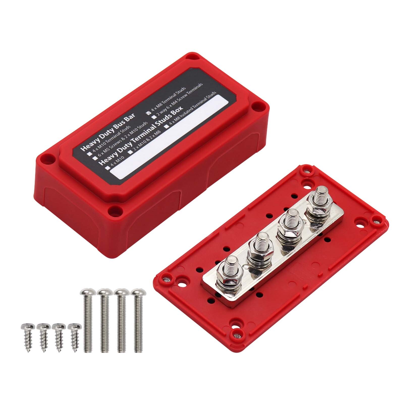 Style Red Shell Busbar Box M8 Specification 300A High Current 48V Busbar BUS BAR Busbar Box For Cars Ships Yachts