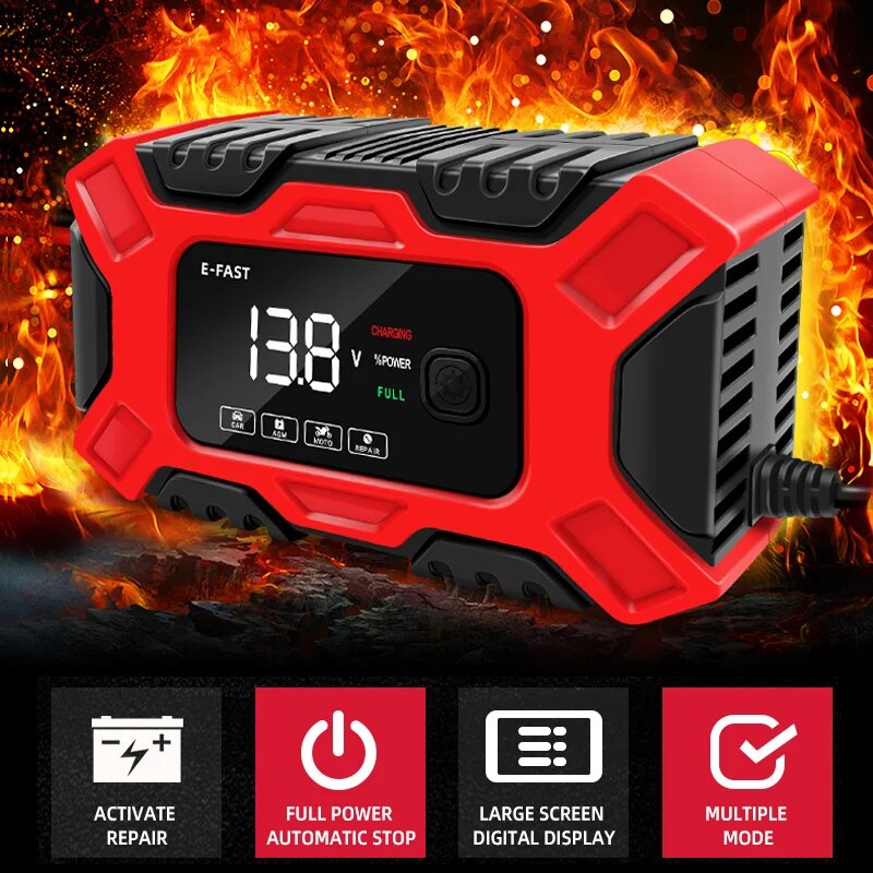 Automatische Autobatterie ladegerät Anfang Reparatur ladung intelligente Schnell ladung für 12V 6a Motorräder digitale Autos Geländewagen