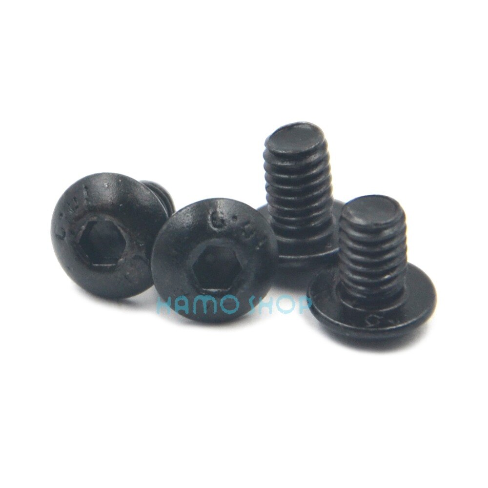50pcs M4 Metric Thread BHCS Black Head Hex Socket Cap Screw Alloy Steel Button Allen Bolt