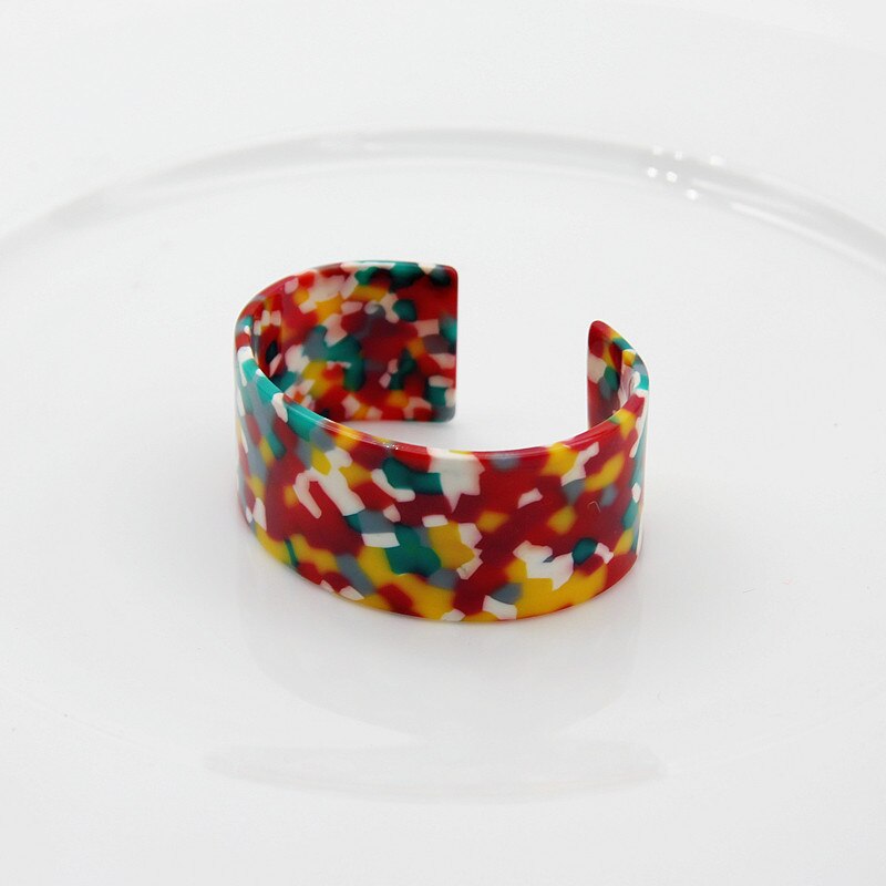 ZA – Bracelet en acrylique pour femmes, , bohème, léopard, résine, manchette ouverte, Punk, bijoux, , nouvelle ,: mix color as photo