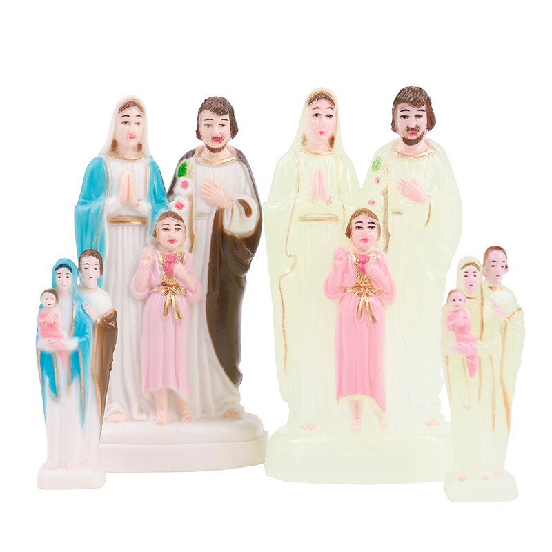 Statue de la vierge marie bleue en plastique, Statue de la vierge marie, faite à la main, jésus, décoration de la maison, de noël