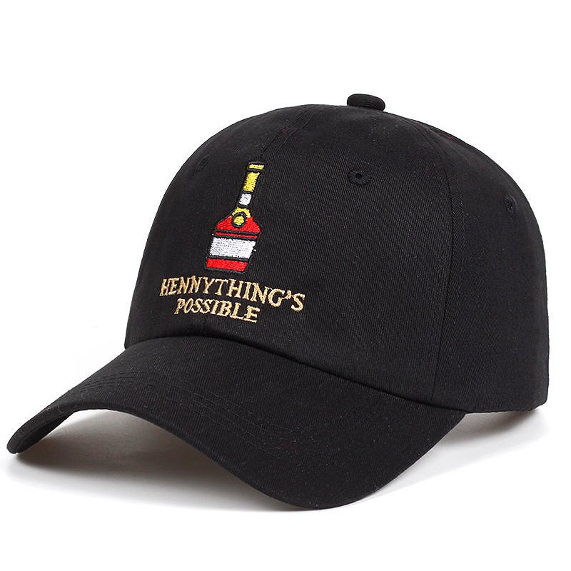 Ongestructureerde de rapper hennythings mogelijk vader hoed verstelbare baseball cap hiphop snapback golf cap vrouwen mannen trucker botten: Black