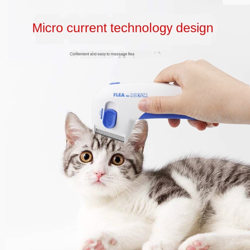 Peine para pulgas eléctrico para mascotas, herramienta de eliminación de aseo Automática para Eliminar piojos, cepillo eléctrico para perros y gatos