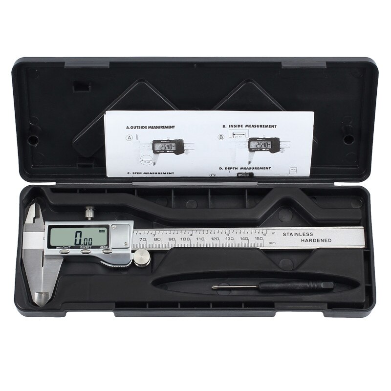 Neoteck Metal Digital Caliper 6 Inch 150 mm Stainless Steel Electronic Digital Vernier Caliper Gauge Micrometer Measuring Tool