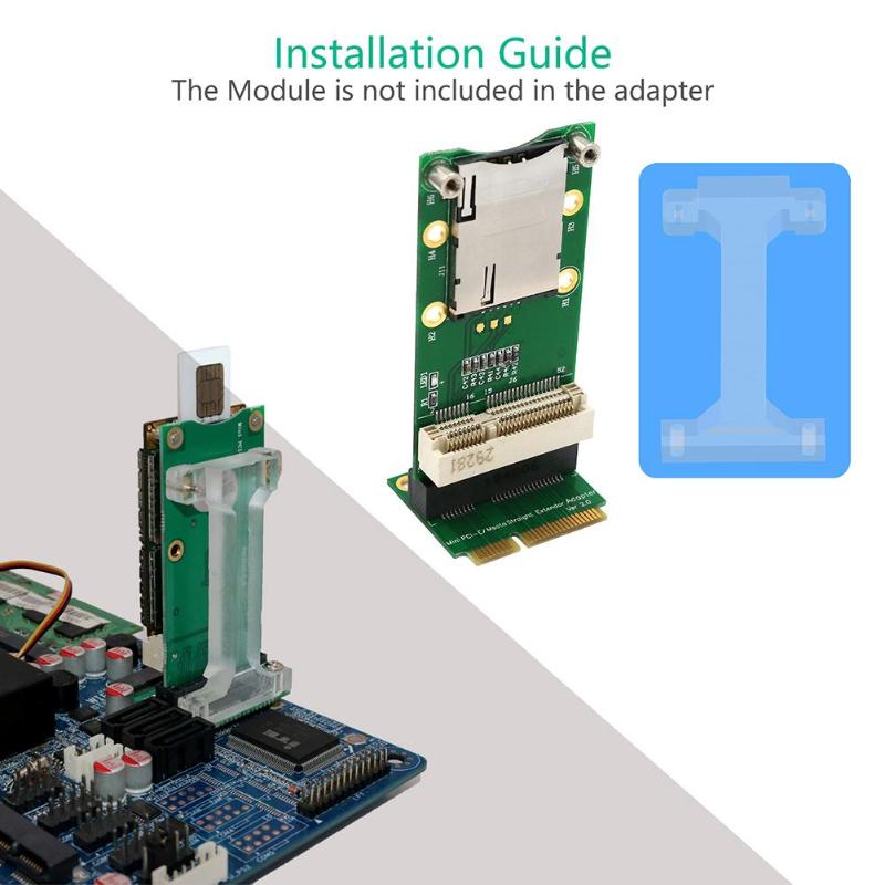 Mini Pci Express Adapter Card Met Sim Card Slot Voor Wifi 3G 4G Wwan Lte Module Verticale Montage met Stabiele Beugel