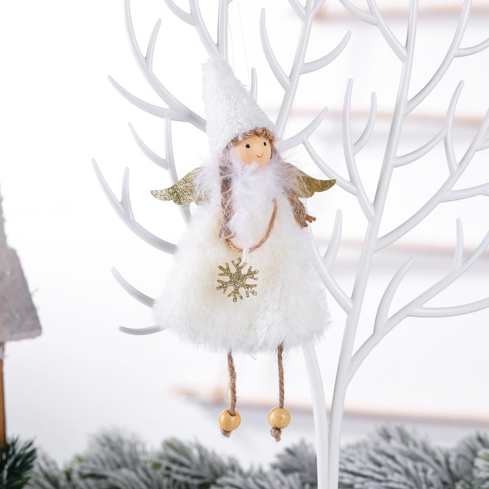 Kerstversiering slinger jaar kerstdecoratie voor thuis boom speelgoed engel navidad: Wit