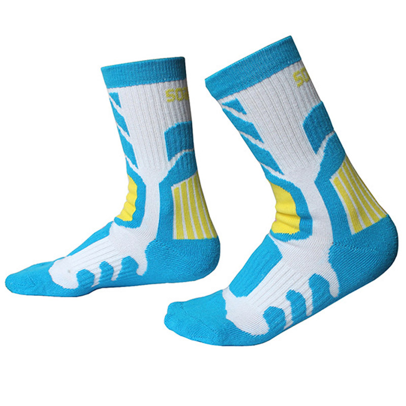 Winter Thermische Ski Sokken Kinderen Katoen Snowboard Fietsen Sokken Super Warme Dikke Skiën Sokken Jongens en Meisjes Outdoor Sport Sokken: Blauw / EU 35 to 38