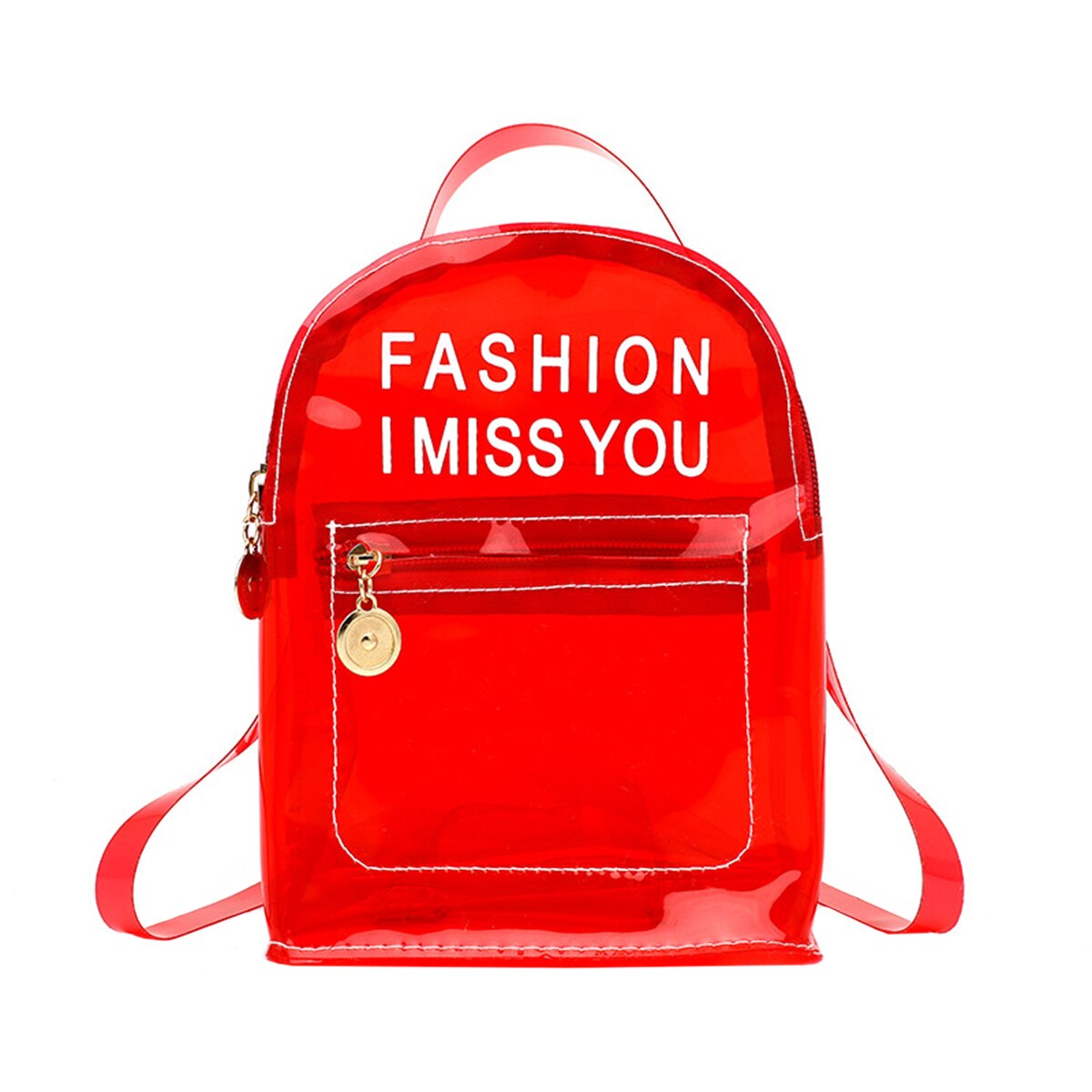 Mini Clear Backpack Lightweight Transparent See Through Mini Satchel Women Kids Girls Bag for College Work Travel: Red