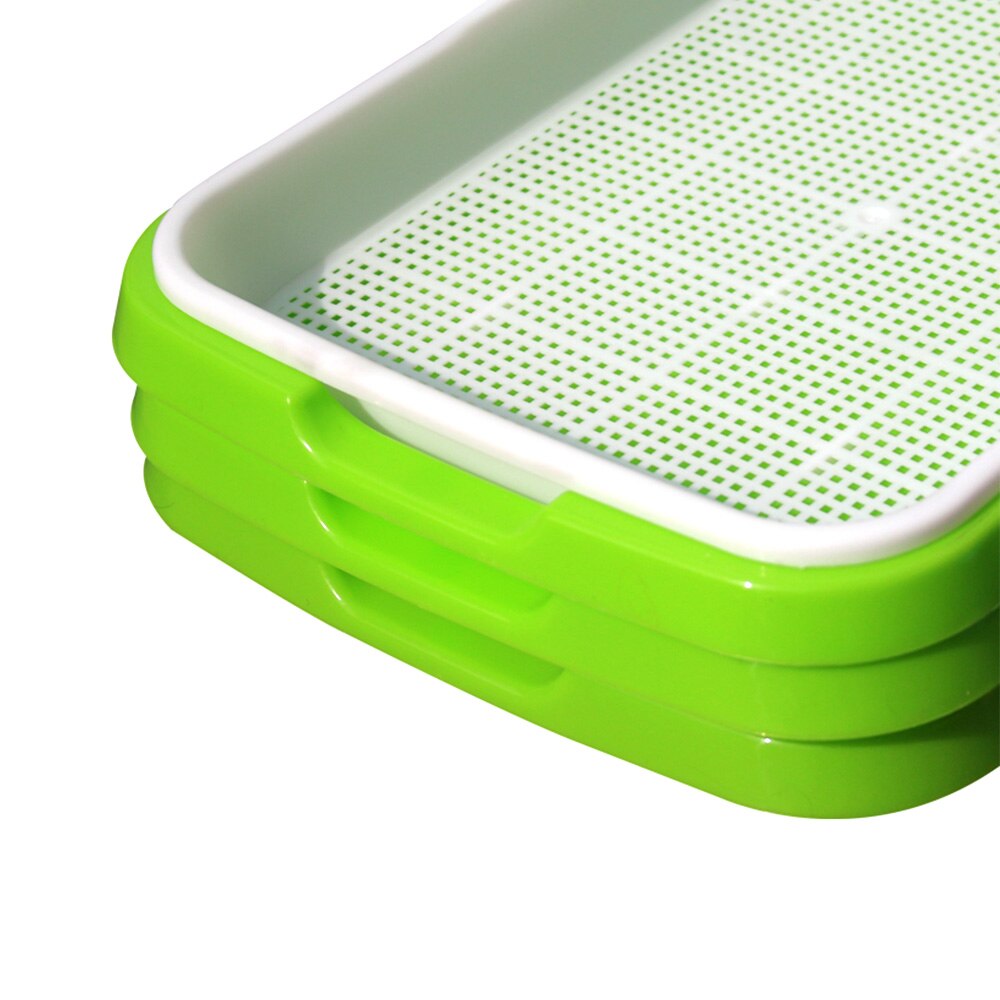 Hilife 1 sæt plastik planteskolebakke hydroponics frøplantebakke dyrkning af grøntsager frøplanter dobbeltlags spireplade
