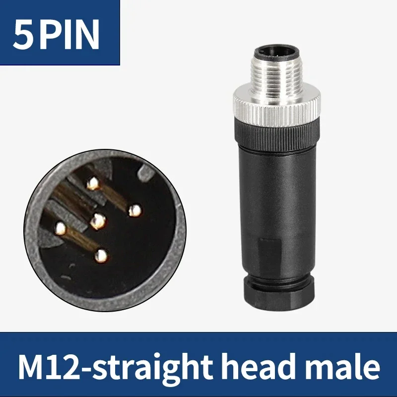 M12 sensor connector 4pin 5pin M12-8 waterproof male&female plug screw threaded coupling A Code sensor connectors: Lavender