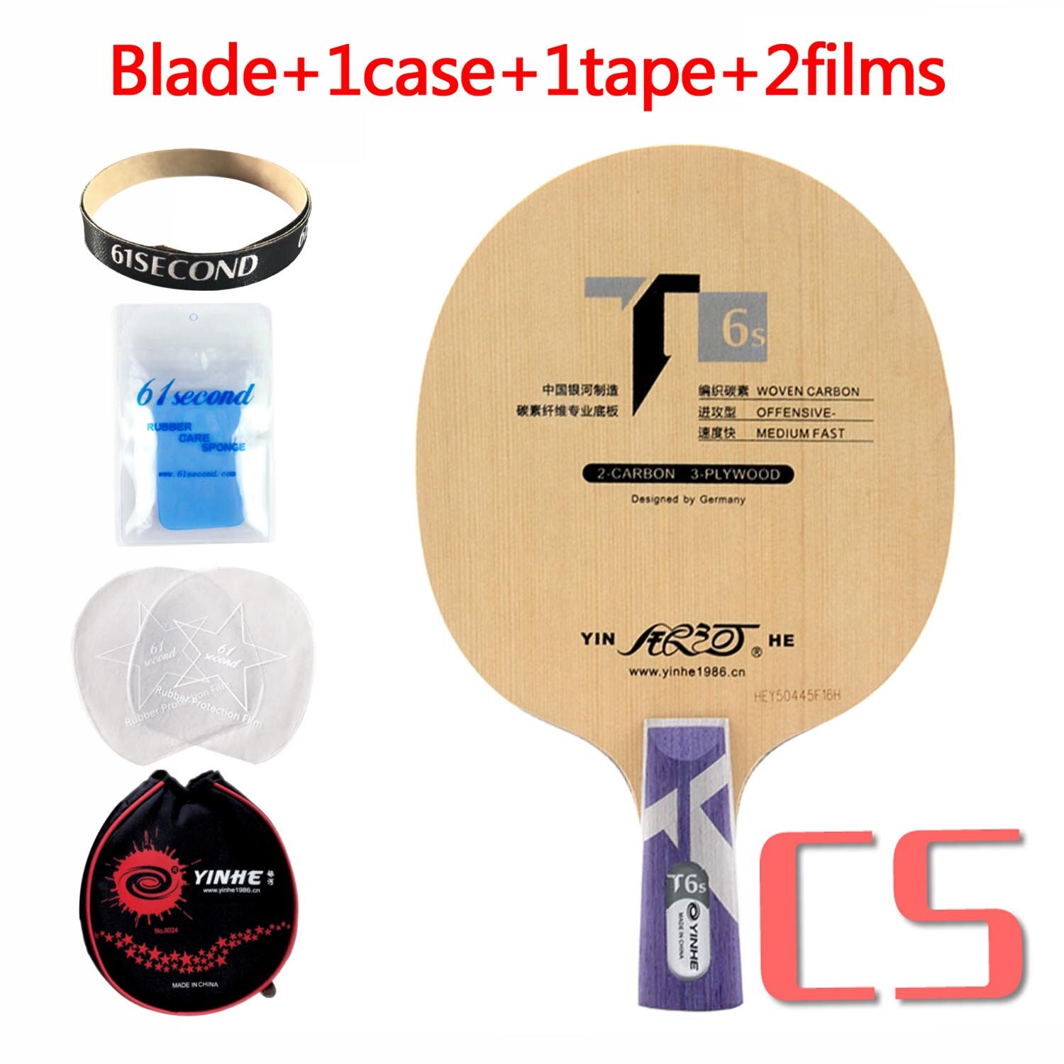 Yinhe T-6s T6 T6s cypress carbon Table Tennis Blade for Racket for 40+ material ball: CS with YBM case