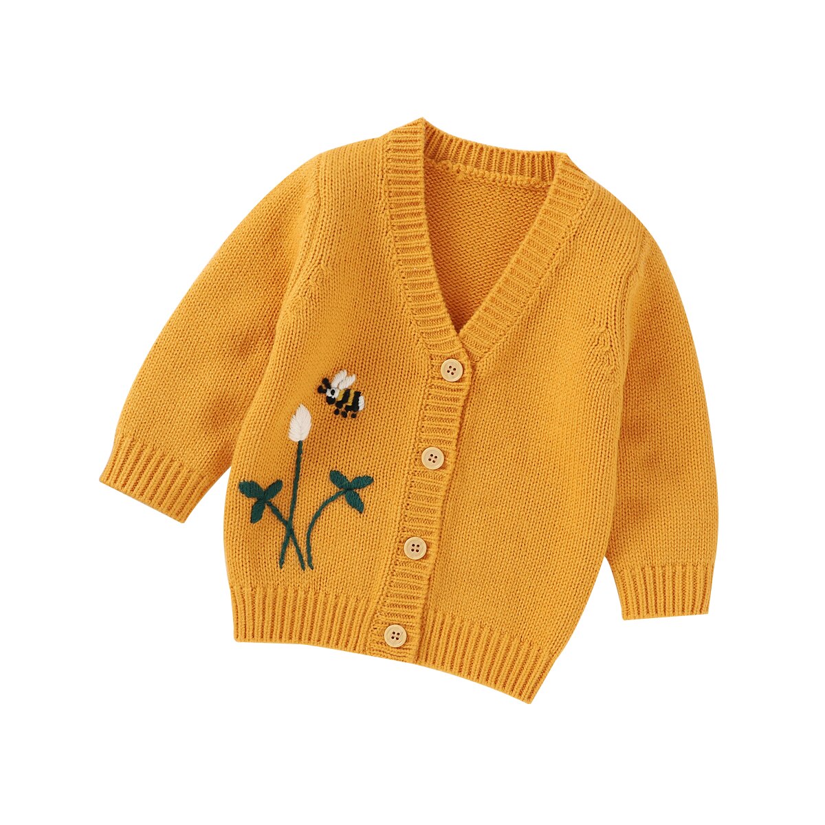 Flicka tröjor koftor höst långärmade spädbarn barn bebe stickade kappor vinter ytterkläder småbarn stickade jackor button up: A / 12m