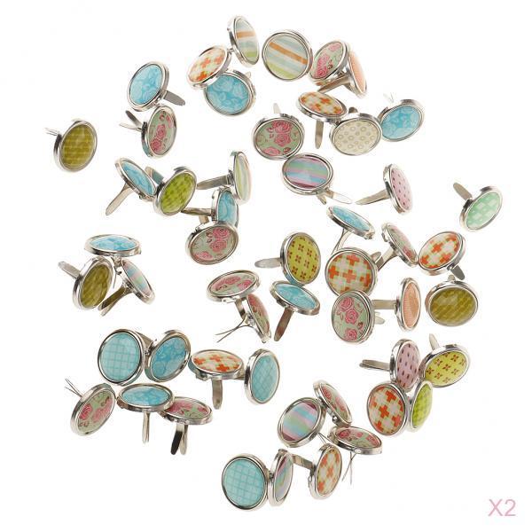 100 Pieces Mini Brads Paper Craft Fasteners For Cardmaking Scrapbooking DIY