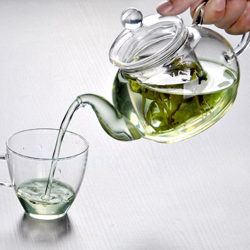 Tetera transparente, tetera de cristal resistente al calor, tetera de 350 ML, infusor Kungfu, juego de té chino saludable, tetera de , tetera de mano transparente