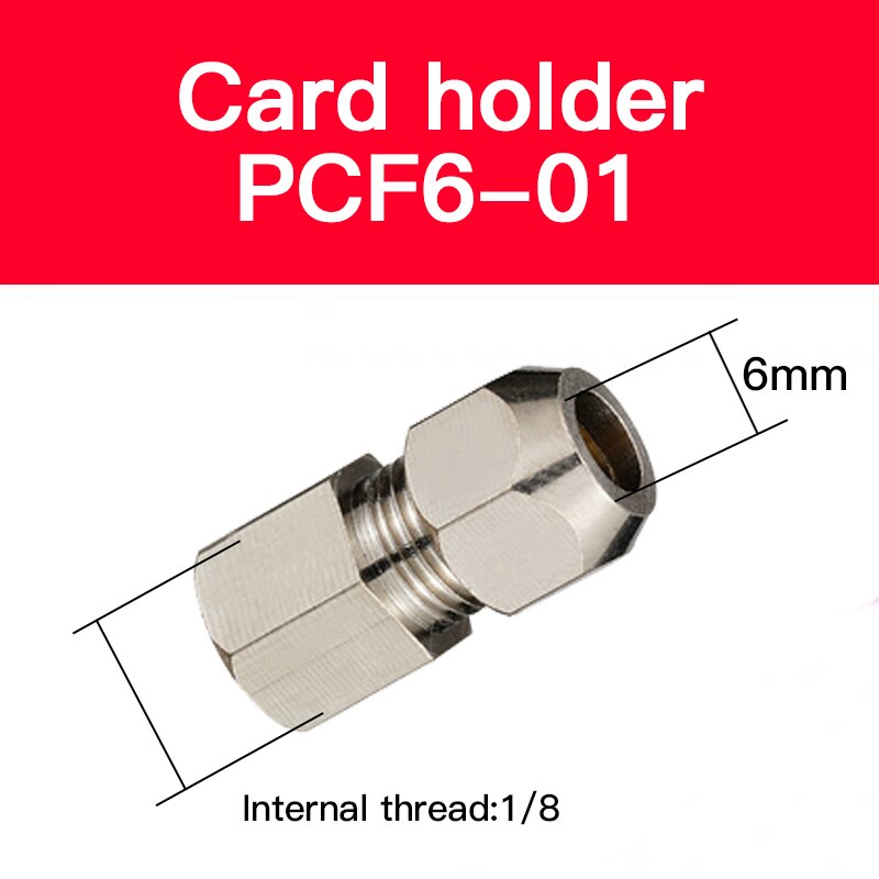 1pc Pneumatic Brass tube ferrule quick-screw connector internal thread straight through PCF4/6/8/10