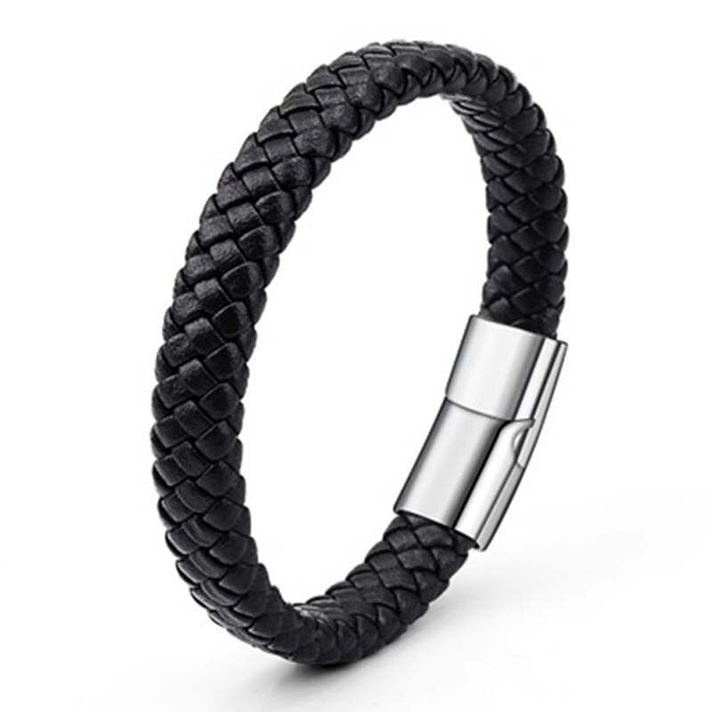 Totoabc mäns läder vävt armband par armband dam läder smycken handgjorda rep wrap armband herrsmycken