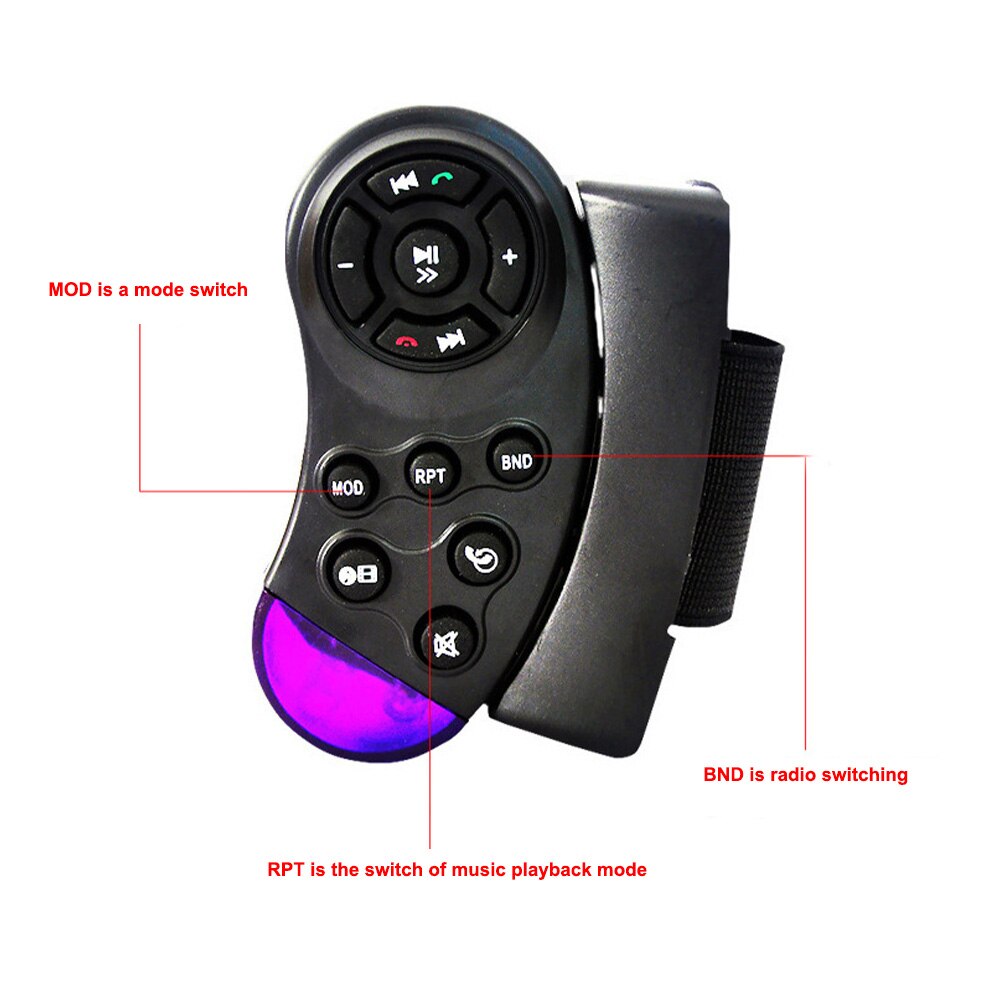 Mando a distancia Universal para volante de coche, reproductor Multimedia de 11 teclas, Radio de Control inalámbrico para coche, DVD, VCD, funciona con batería