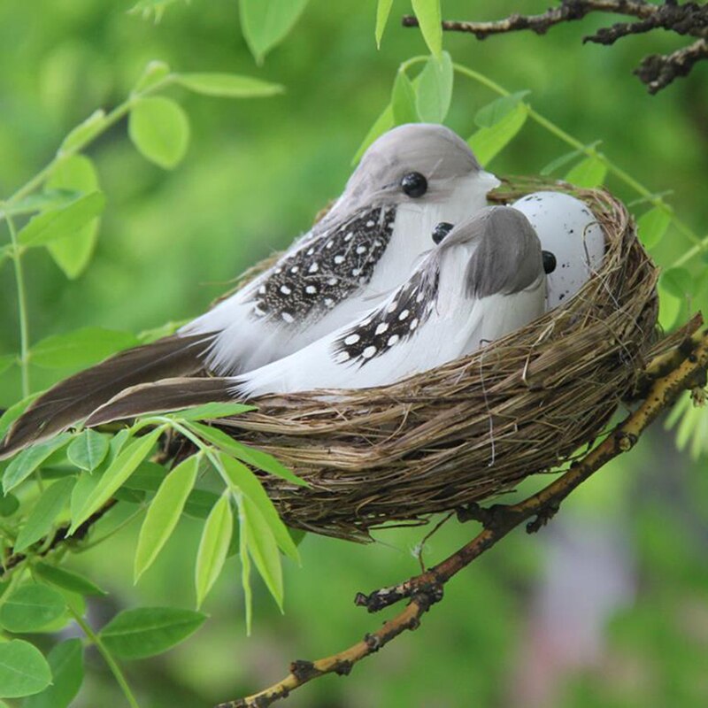 1 zestaw symulacja fałszywy ptak gniazdo ambona ornament natura 9cm koło klatka dla ptaków zestaw fotografia rekwizyty ogrodnictwo dekoracji