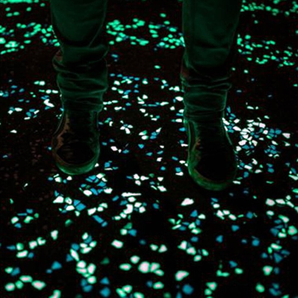 100 Pcs Tuin Steentjes Glow In The Dark Lichtgevende Stenen Voor Loopbruggen Planten Aquarium Glow Pebbles Tuin Decoratie