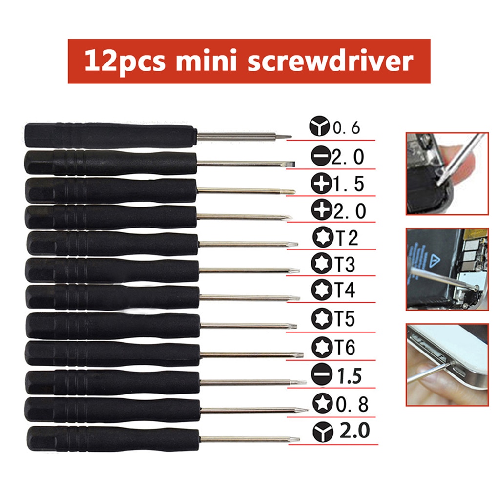 12 Stks/set Mini Multifunctionele Magnetische Precisie Schroevendraaier Set Voor Apple Iphone 7 Ect Smartphone Tablet Repareren Gereedschap Set