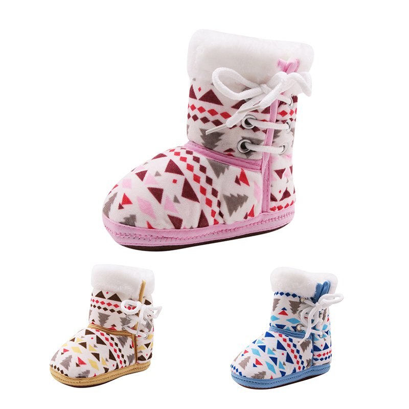 Outono inverno quente velo botas de neve macio soled bebê menina menino anti-silp prewalker sapatos berço criança calçados 0-18 meses