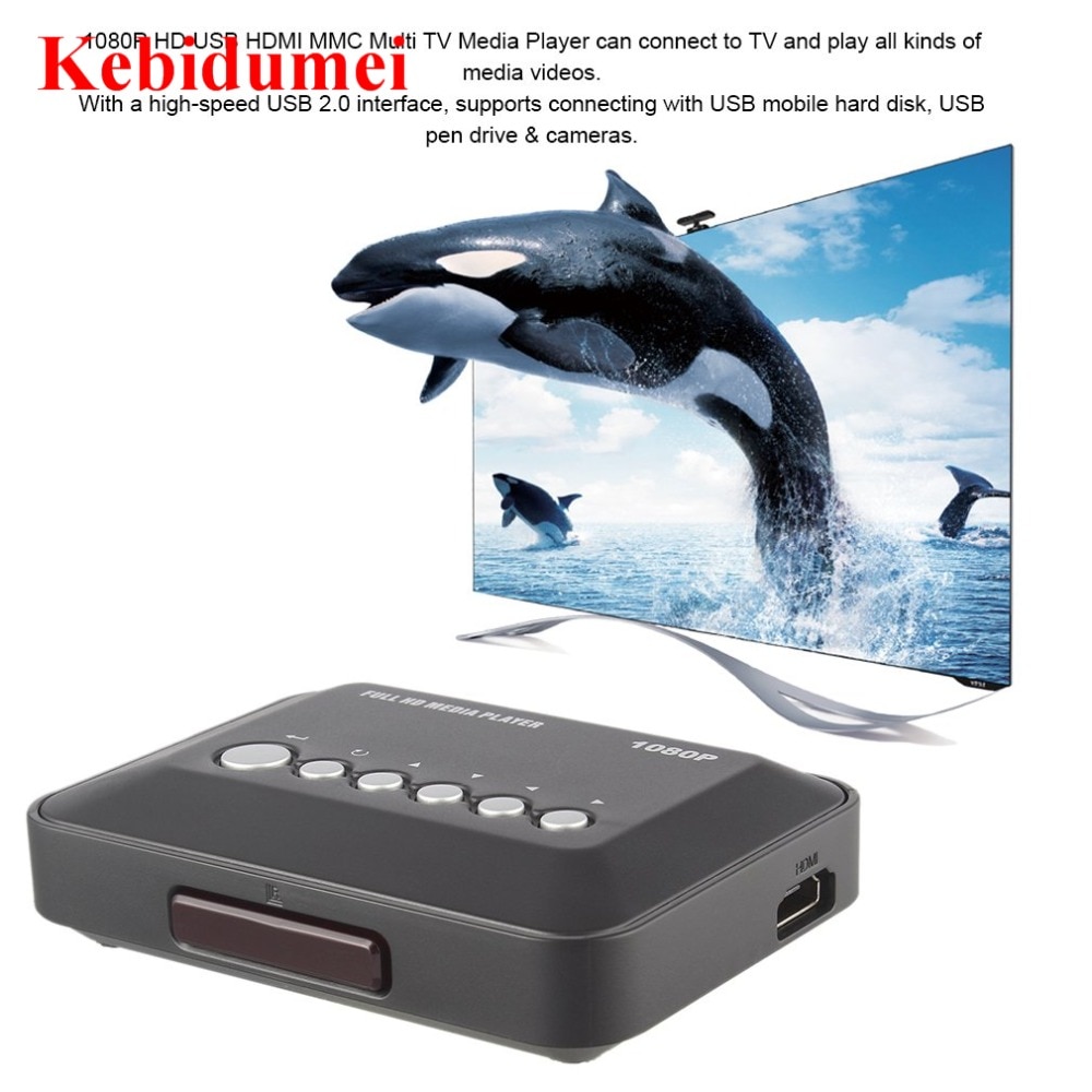 Kebidumei SD/MMC/RMVB/MP3 Multi TV mit IR Fernbedienung Neueste DC 5V 2A HD 1080P USB HDMI-kompatiblen Medien Spieler Kasten