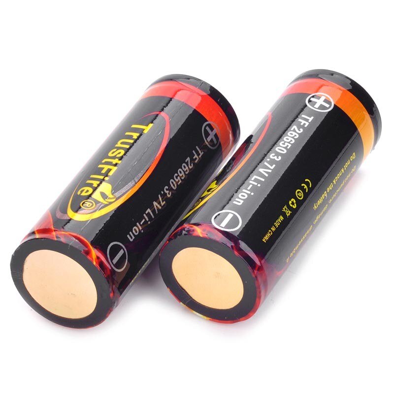 Baterías de iones de litio recargables TrustFire, 3,7 V, 5000mAh, 26650, con circuito de protección para linternas 26650, 2 unids/lote