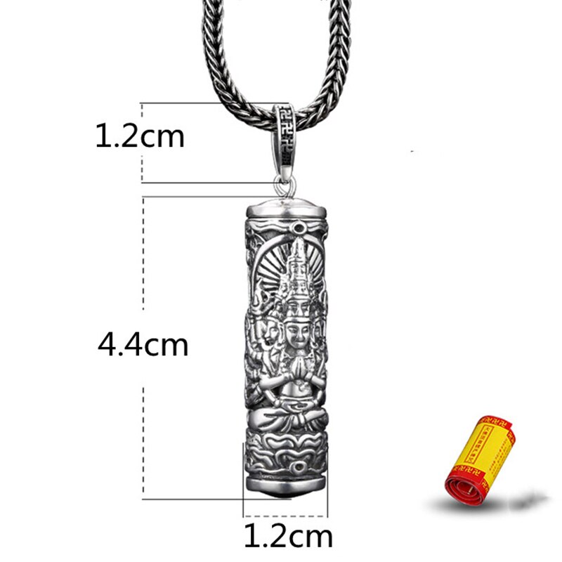 Collier avec pendentif bouddha Shurangama pour homme, chaîne de cou rétro, en argent, à la , d&#39;anniversaire pour garçon, 925