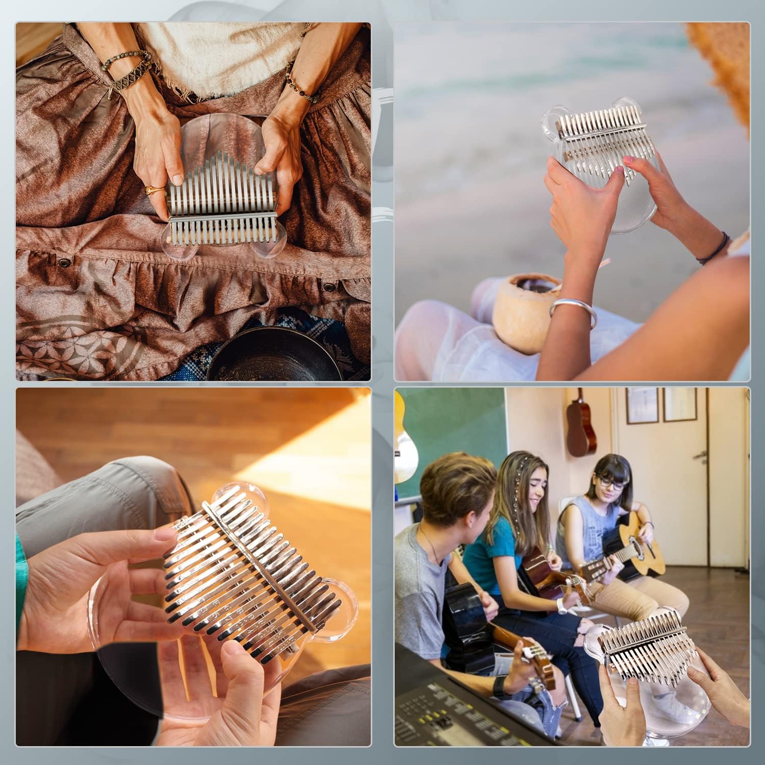 21 Toetsen Kalimba Acryl Duim Piano Helder Transparant Vingertoetsenbord Met Eva Case Muziekinstrument Voor Beginners