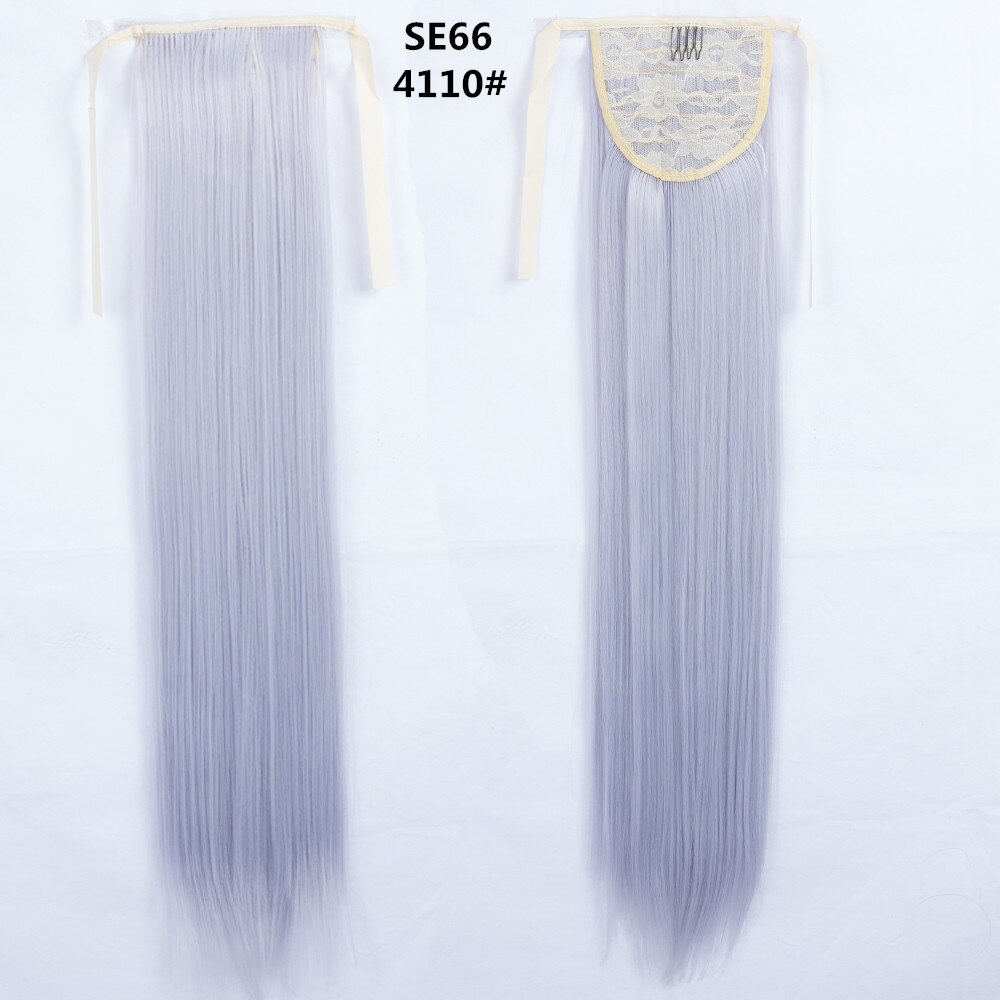 Lang lige klips i hale falsk hår hestehale hårstykke med hårnåle syntetisk hestehale hår extensions eunice hår: Se66 4110